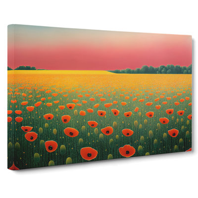 Soulful Poppy Field Flowers - Wrapped Canvas