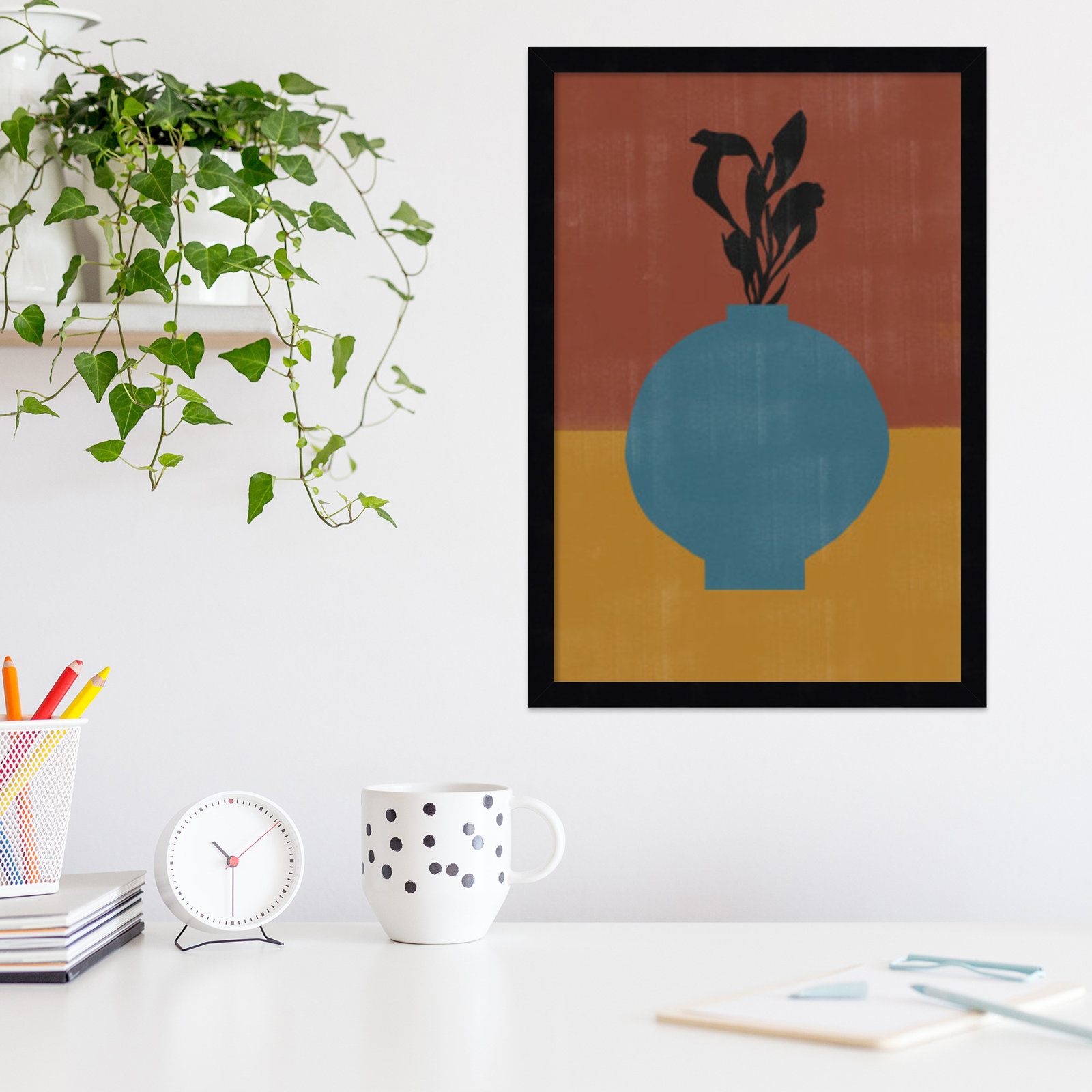 Fredi "Vase No. 9" Print, Black, 21" H x 15" W x 1" D