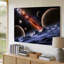 Toile dans un tableau cosmique à couper le souffle, une vaste étendue d'art mural se déploie, mettant en valeur un tableau vibrant de couleurs et d'art mural sur toile complexe-314799323