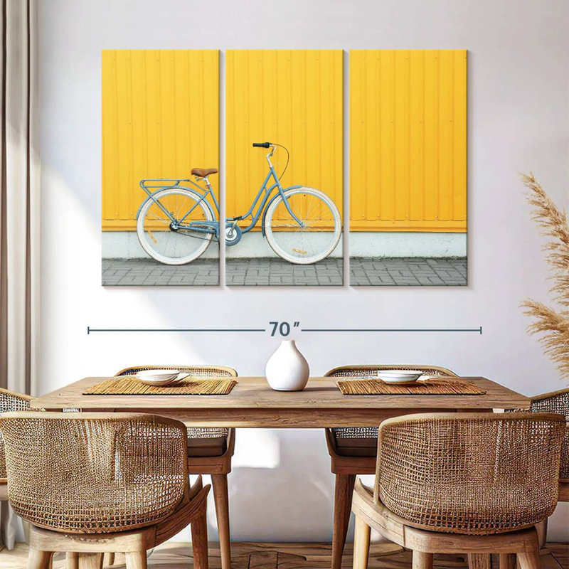 Mehar New Blue Bicycle, 42" H x 65" W