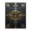 Ancienne sceau antique en or et bleu II - horloge murale moderne géométrique-99636584