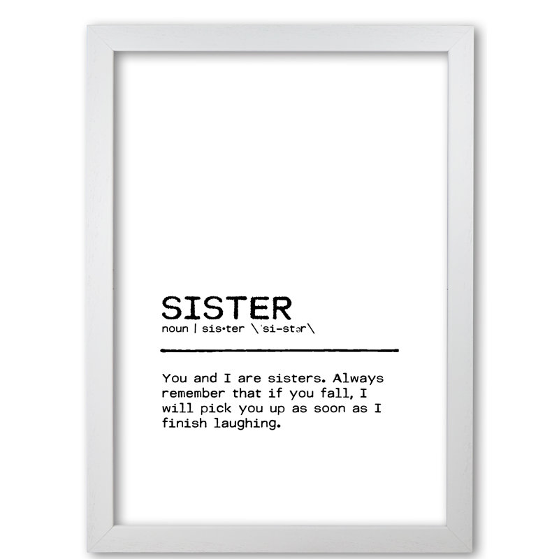 Sister Fall - Print, 85 cm H x 60 cm W x 5 cm D, White Grain Frame