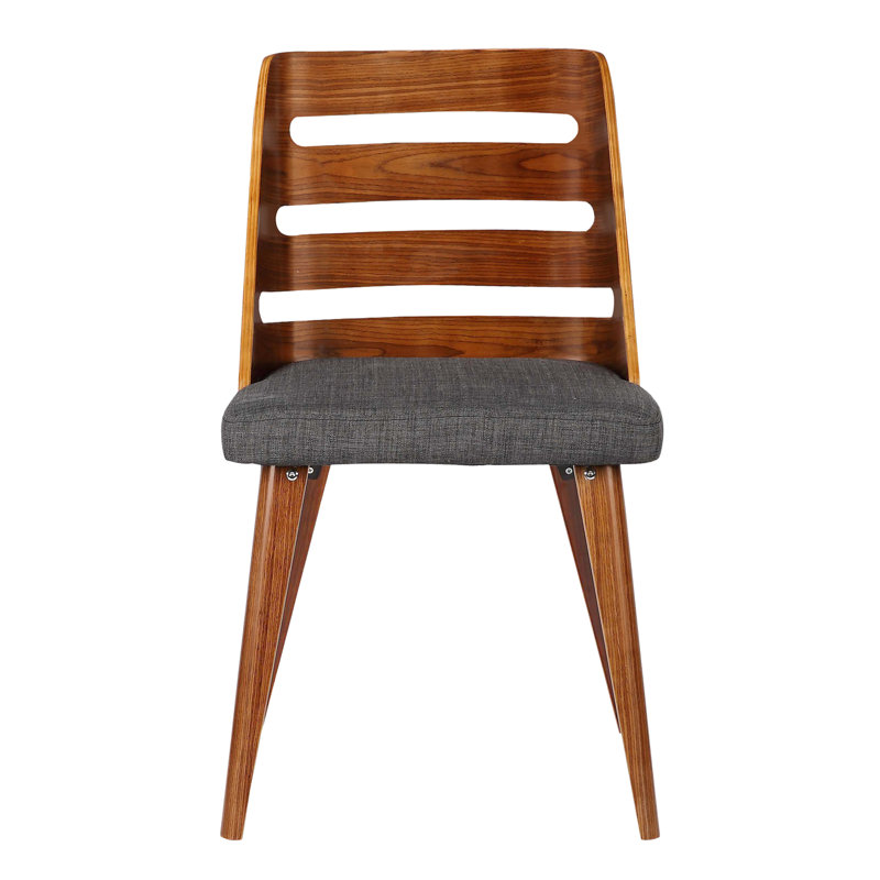 46cm H Upholstered Ladder Back Side Chair, Charcoal