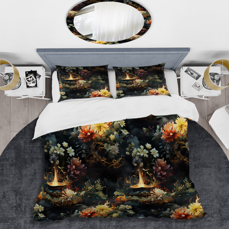 Ensemble de housse de couette en microfibre Amiyiah, Housse de couette simple + 1 taie décorative stan