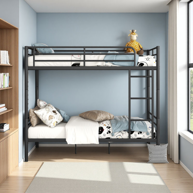 Full Over Full Metal Bunk Bed, Black