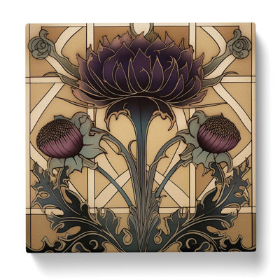 Thistle Art Deco - Wrapped Canvas