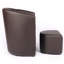Faux Leather Barrel Chair with Footstool-1969987529