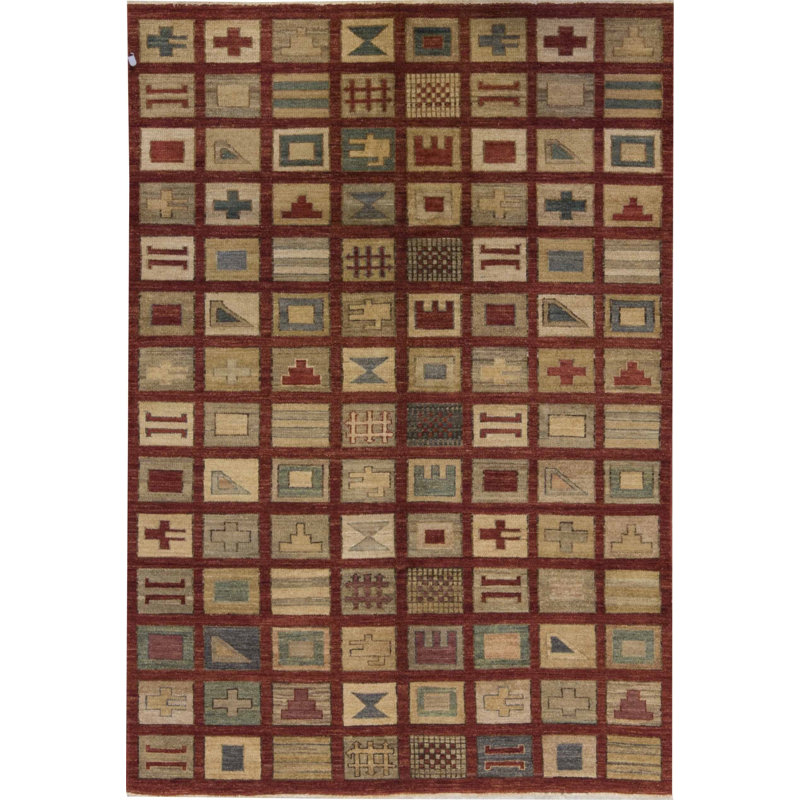 Hand-Knotted High-Quality Brown and Taupe Area Rug