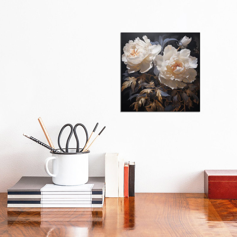 Or pivoines - reproduction d'art murale