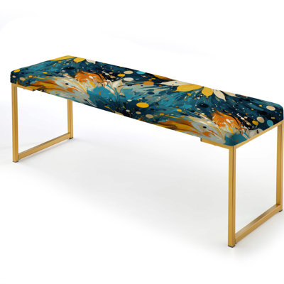 Ciccone - Abstract Upholstered Gold Bench