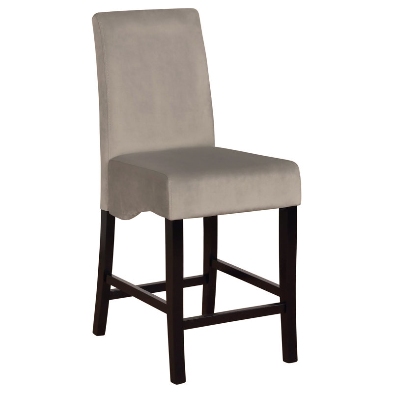 Ensemble de 2 tabourets de comptoir rembourrés gris foncé et noir