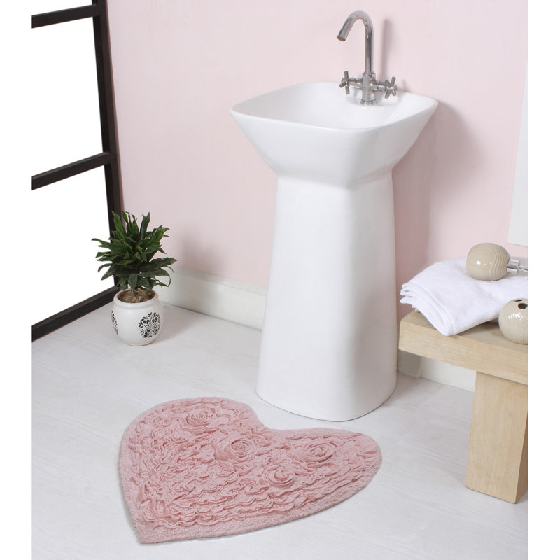 Tapis de salle de bain, Rose, L 25 po x L 25 po