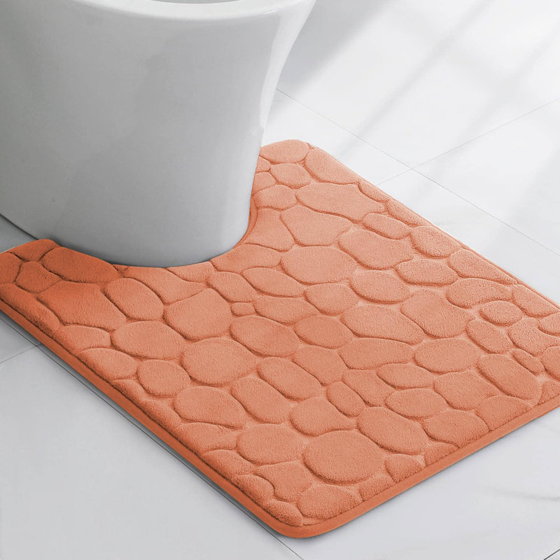 Pebbles 3D Contour Mat Microfiber Memory Foam 20' x 20", Orange