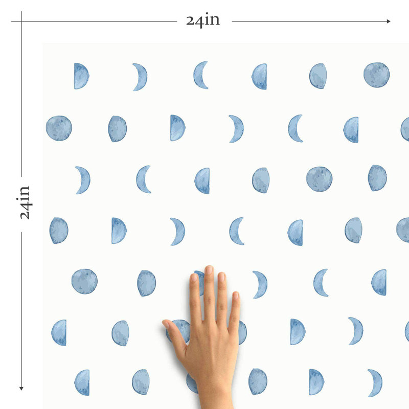 Carreau de papier peint adhésif 24 po Moon, L 126 po x l 24 po
