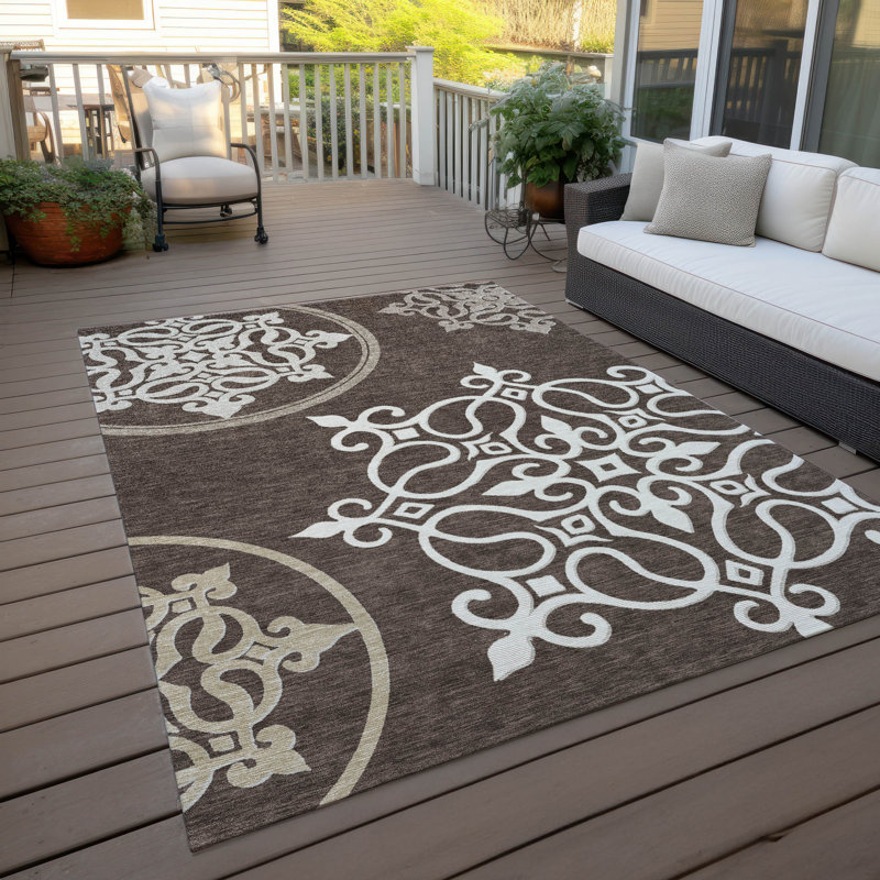 Tapis à roulettes intérieur / extérieur lavable à la machine ACN874, Chocolat, 2 pi 6 po x 3 pi 10 po