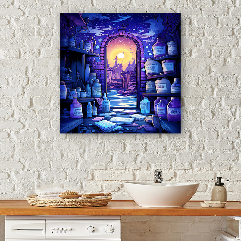 Blue And Purple Laundry Day Detergent - Laundry Wall Art, 20" H x 12" W x 1" D