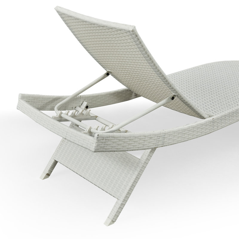 Chaise longue d'extérieur en osier Ozellar, Blanc