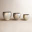 Ensemble de 3 pots à fleurs ronds en métal avec finition patinée Cinderford, étain, ensemble de 3