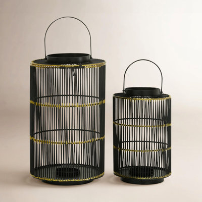 2-Piece Iron Lantern Set