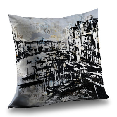 Abstract Venise Port - Coastal Poly Twill Throw for Home Décor