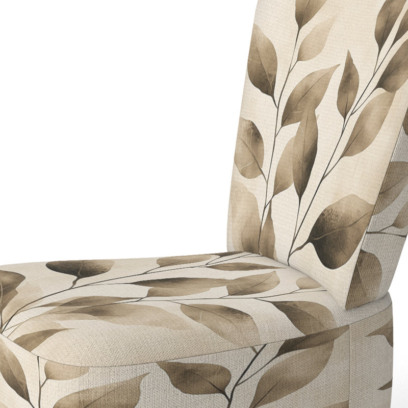 Chaise d'appoint Leaves - Chaise d'appoint Neutral Botanical Silhouette I, Side Chair Armless