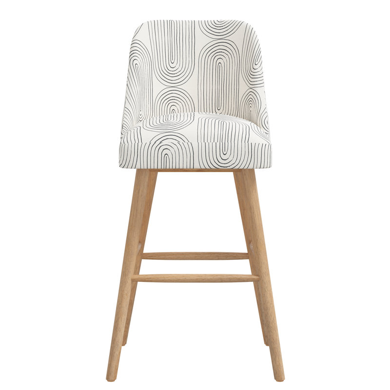Tabouret de bar et de comptoir Gallie, Bois naturel, Tabouret de bar (siège d'une hauteur de 31 po), Ardoise oblongue