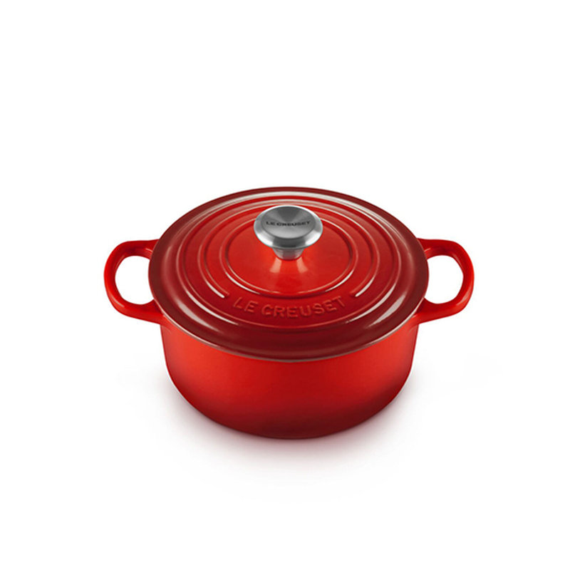 Le Creuset Signature Enameled Cast Iron Round Dutch Oven with Lid, 2 quarts, Cerise