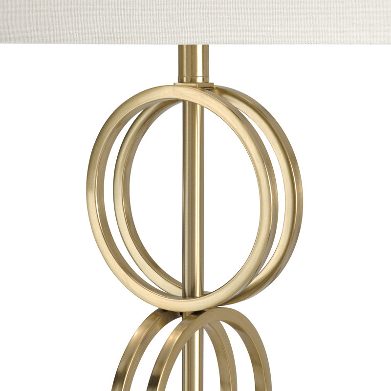 63.25" Metal Floor Lamp With Oat Shade