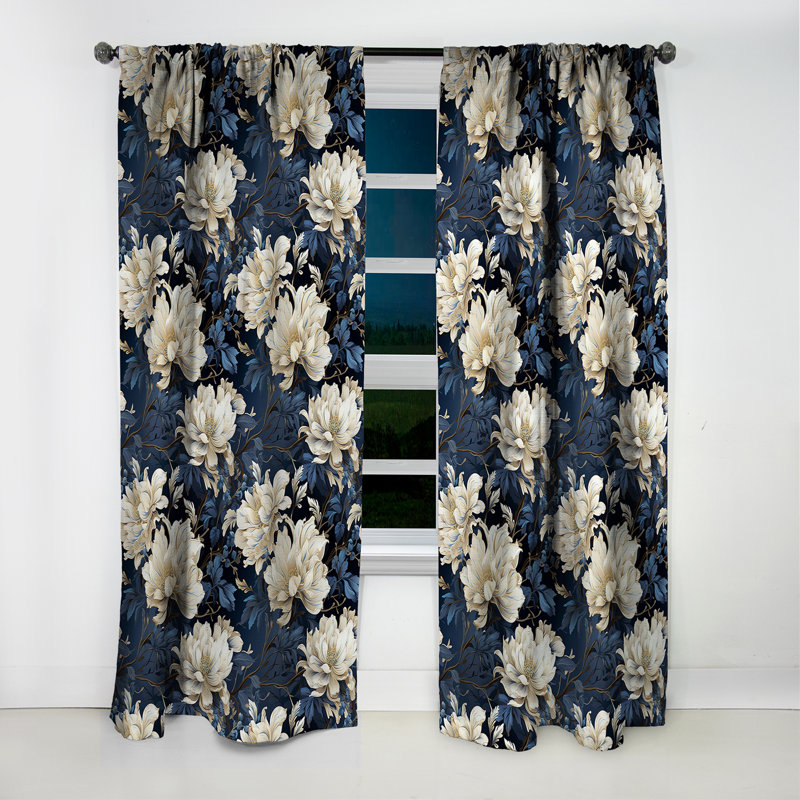 Moonlit Whispers Moody Patterns I - Bohemian Velvet Curtain - Room Darkening - 1 panel, 52" W x 95" L