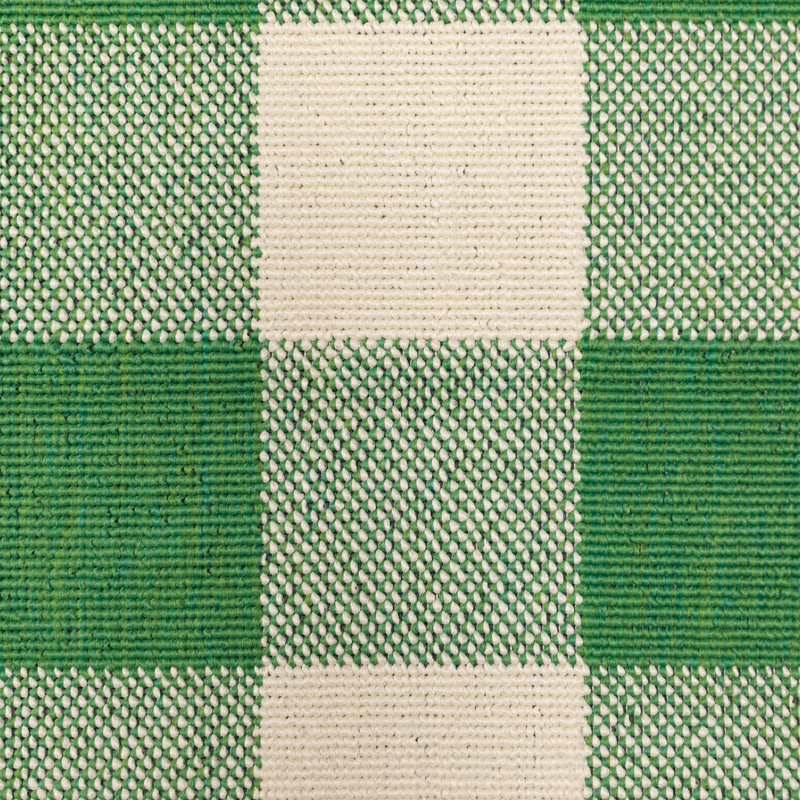 Mac Plaid Indoor / Outdoor Area Rug, Round 7'10", Green/Ivory