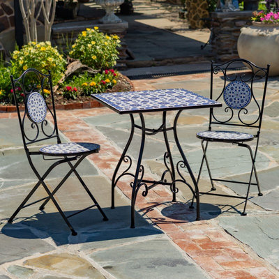 Canal Grande Three Piece Square Mosaic Bistro Set
