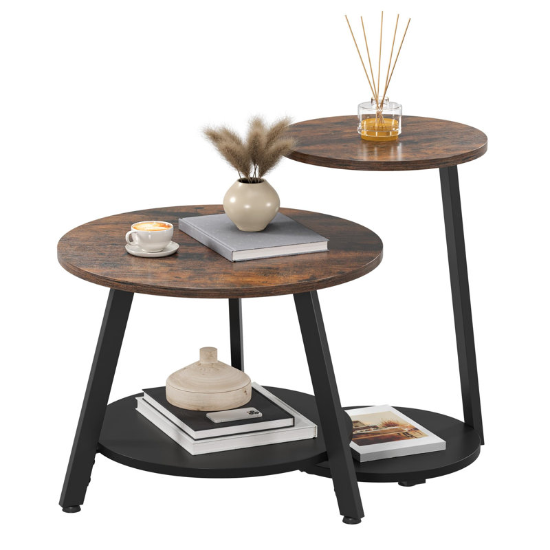 Coffee Table with Storage, Brown, Black