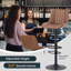 Ensemble de tabourets de bar pivotants, tabourets de bar à hauteur de comptoir avec dossier en forme de coquille, tabourets de bar réglables en cuir pour comptoir de cuisine, îlot, bar, salle à manger-97865832