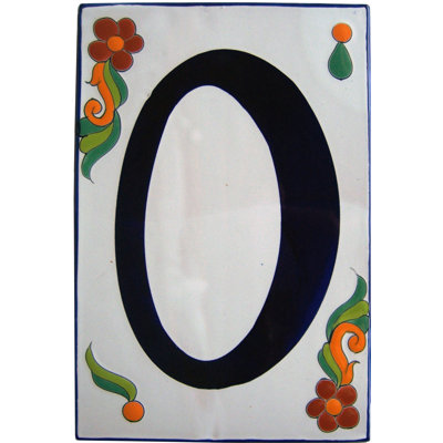 Big Talavera Ceramic Building Number Zero