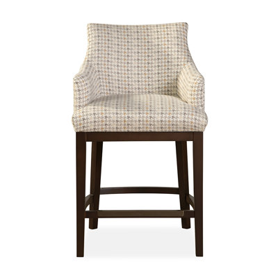 Upholstered Bar Stool with Solid Wood Frame