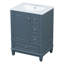 Meuble-lavabo 24 po gris bleu avec lavabo, tiroirs et tablettes de rangement - Meuble-lavabo autoportant moderne pour petits espaces | Idée de cadeau-863853364