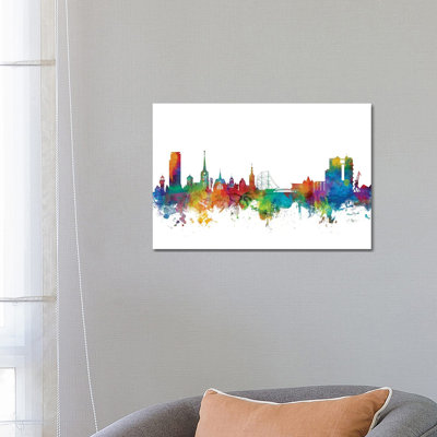 Halmstad, Sweden Skyline by Michael Tompsett - Wrapped Canvas Gallery-Wrapped Canvas Giclée