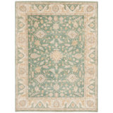Morley Silk Oriental Area Rug in Medium Blue/Ivory