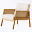 Chaise d'appoint rembourrée avec cadre en bois et coussin moelleux