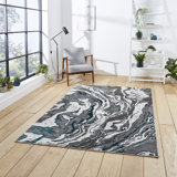 Chessman area rug Machine Woven Rectangle Grey