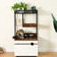 Tour pour arbre à chat avec bac à litière - Armoire fonctionnelle pour salle d'étude dans des maisons pour animaux de compagnie blanches de style rétro multifonctionnelles et élégantes
