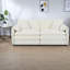 Canapés modulaires spacieux avec tissu chenille à assise profonde, beige moderne pour le salon