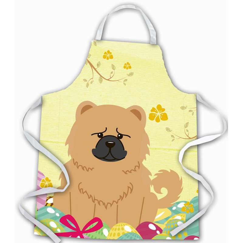 Tablier œufs de pâques, Jaune / Gris, Chow-chow