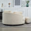 Fauteuil demi-tonneau rembourré avec repose-pieds-108805424