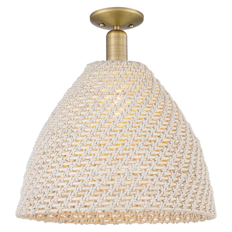 Downtown Urban - Bonifacio - 1 Light Semi-Flush Mount , Brushed Brass, 15.75" Body Width