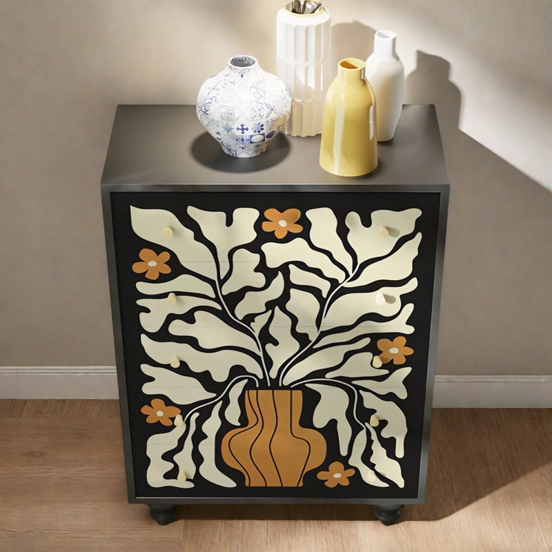 Commode d'appoint 5 tiroirs Black