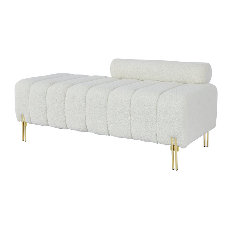 Banc d'appoint rembourré 54 "Adalyna Boucle, Beige