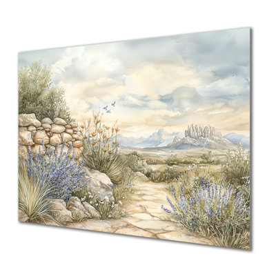 Paysage désertique avec Rocky en hiver - décor mural en métal, impression désertique