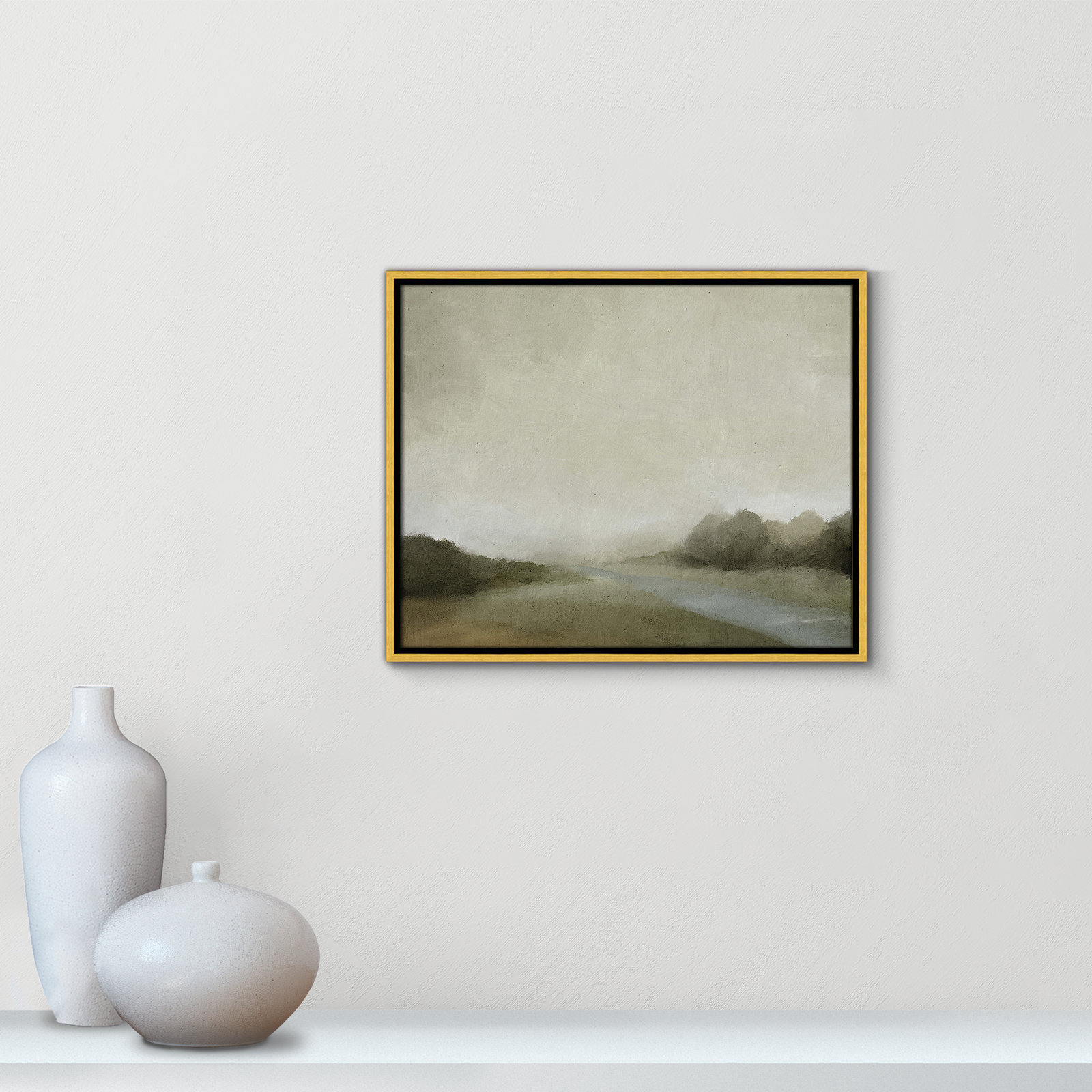 Vanora "Lovers Creek" Painting, 17.5" H x 21.5" W, Gold