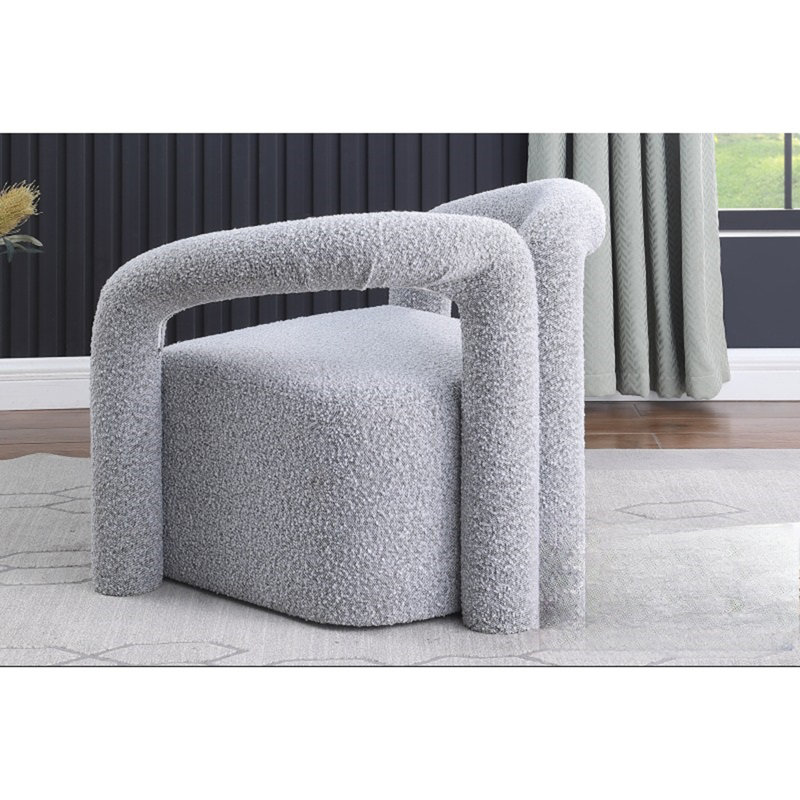 Chaise d'appoint moderne / contemporaine en tissu Boucle, Gris
